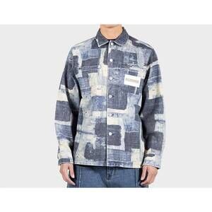 NEW PLEASURES boro work jacket in indigo blue